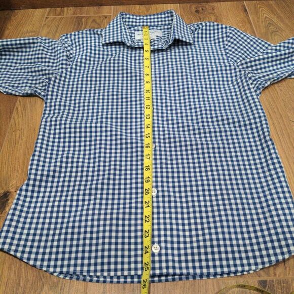 Mizzen+Main Mens Button Down Leeward Trim Fit LS Shirt Size M Blue Check Casual - Picture 7 of 8